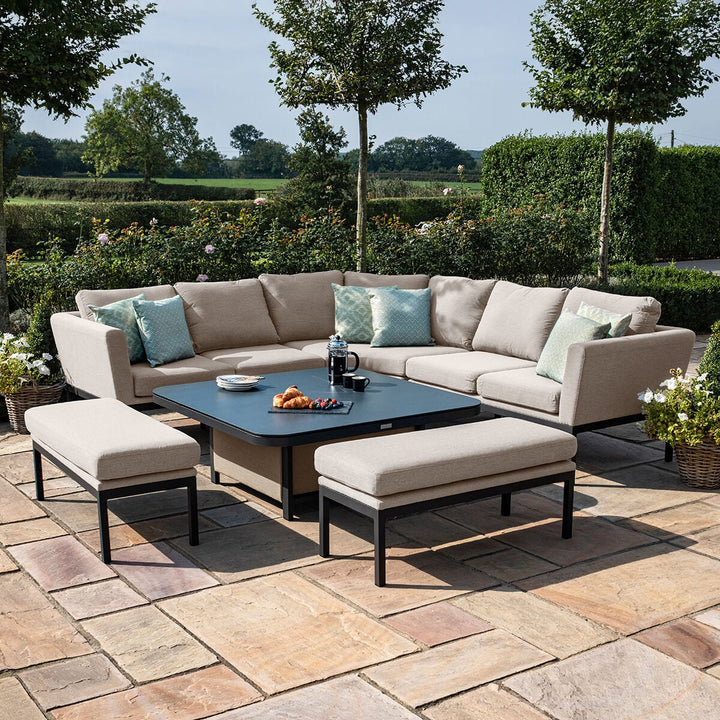 Pulse Deluxe Square Corner Dining Set with Rising Table