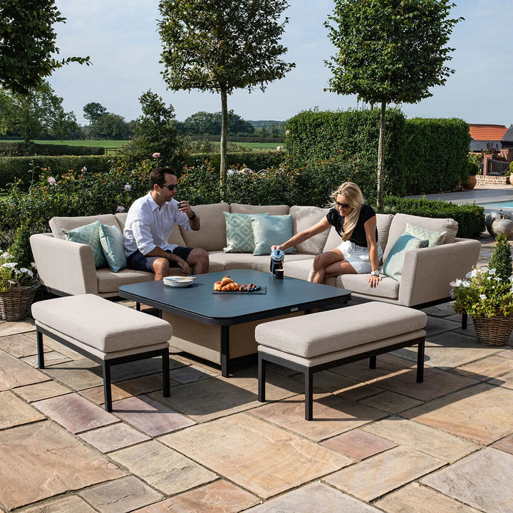 Pulse Deluxe Square Corner Dining Set with Rising Table