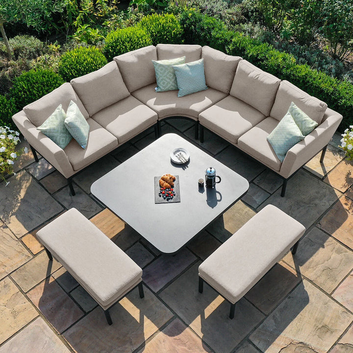 Pulse Deluxe Square Corner Dining Set with Rising Table
