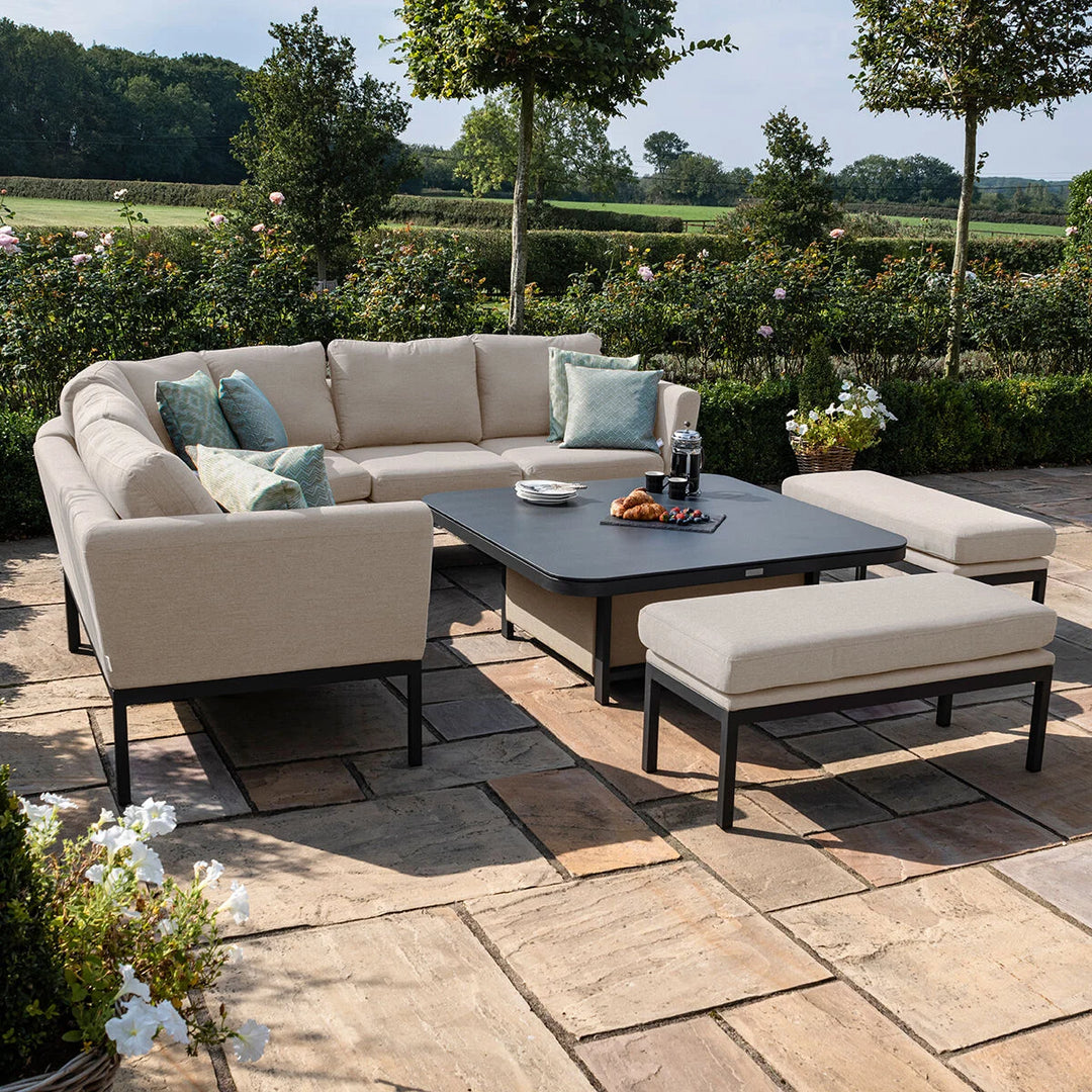 Pulse Deluxe Square Corner Dining Set with Rising Table