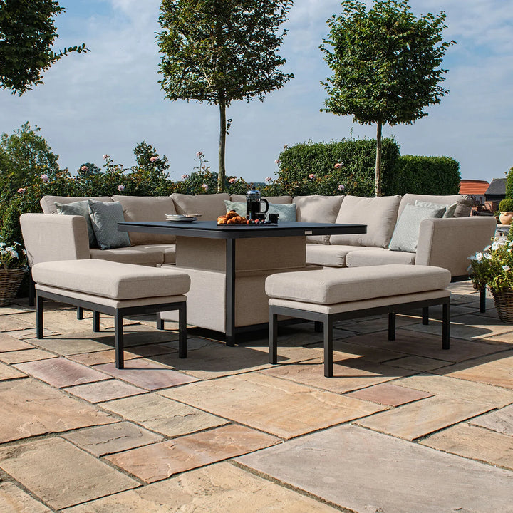 Pulse Deluxe Square Corner Dining Set with Rising Table