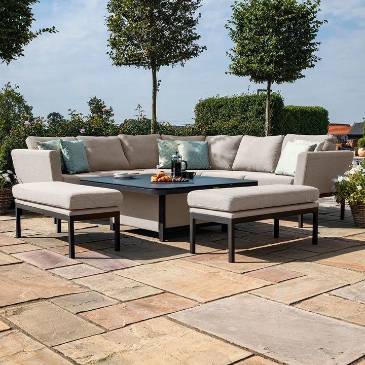 Pulse Deluxe Square Corner Dining Set with Rising Table