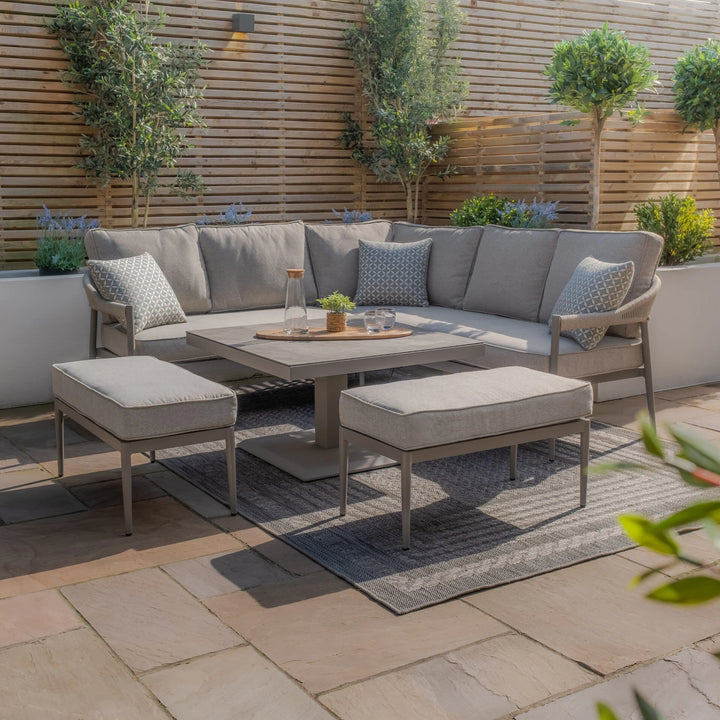 Florence Small Corner Dining Set With Square Rising Table