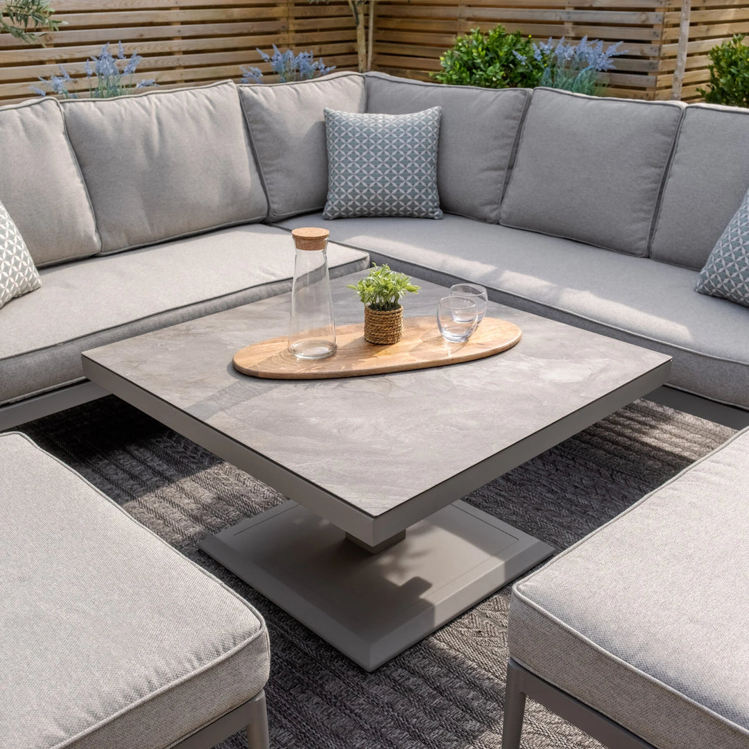 Florence Small Corner Dining Set With Square Rising Table