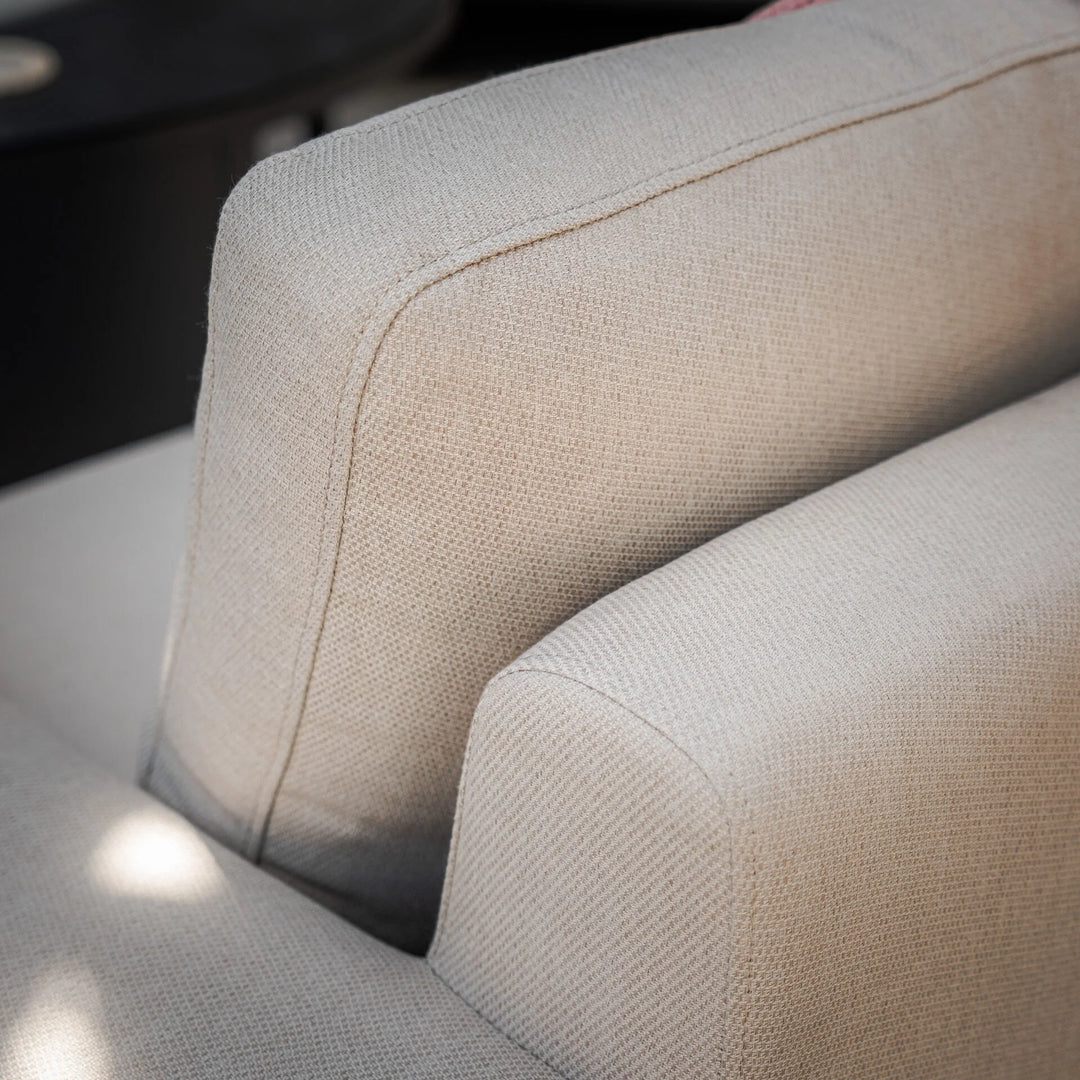 Maze -  Outdoor Fabric Ethos Grande Corner Sofa Set with Round Coffee Table & 3 Footstools