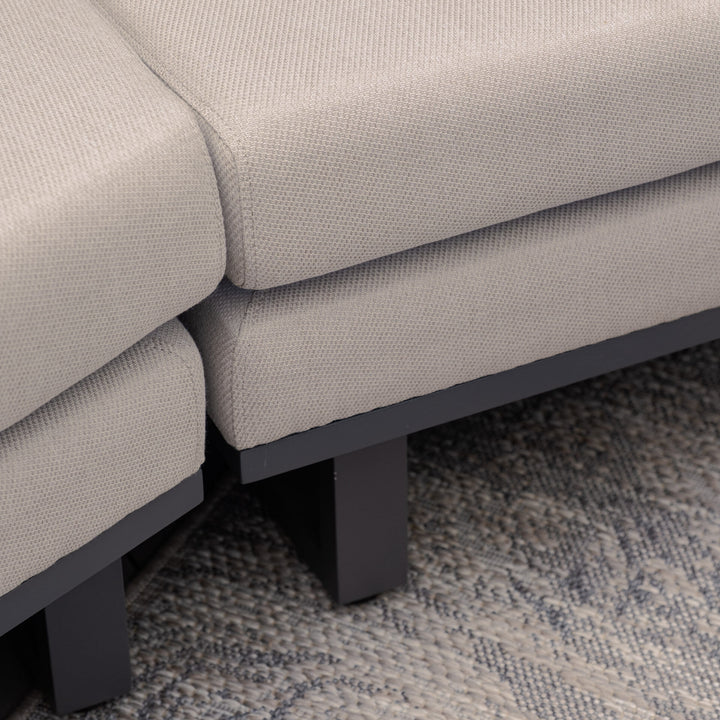 Maze -  Outdoor Fabric Ethos Grande Corner Sofa Set with Round Coffee Table & 3 Footstools