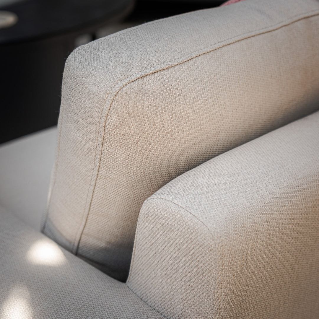 Maze -  Outdoor Fabric Ethos Grande Corner Sofa Set with Round Fire Pit Table