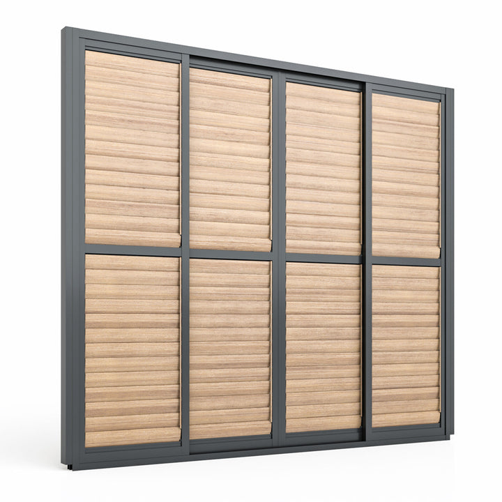 Maze - Eden Pergola Sliding Grey Louvre Panel Door within 3m - Grey