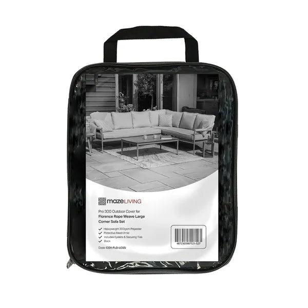 Maze - Pro 300 Outdoor Furniture Cover for Florence Rope Weave Large Corner Sofa Set