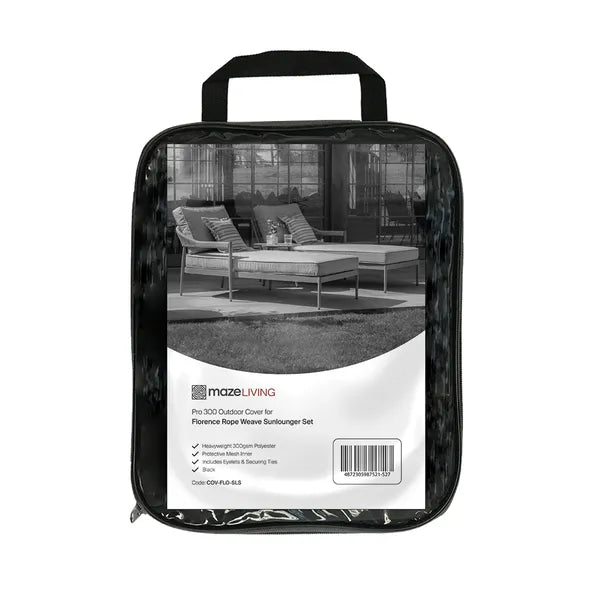 Maze - Pro 300 Outdoor Furniture Cover for Florence Rope Weave Sunlounger Set