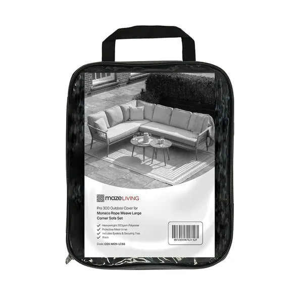 Maze - Pro 300 Outdoor Furniture Cover for Monaco Rope Weave Large Corner Sofa Set