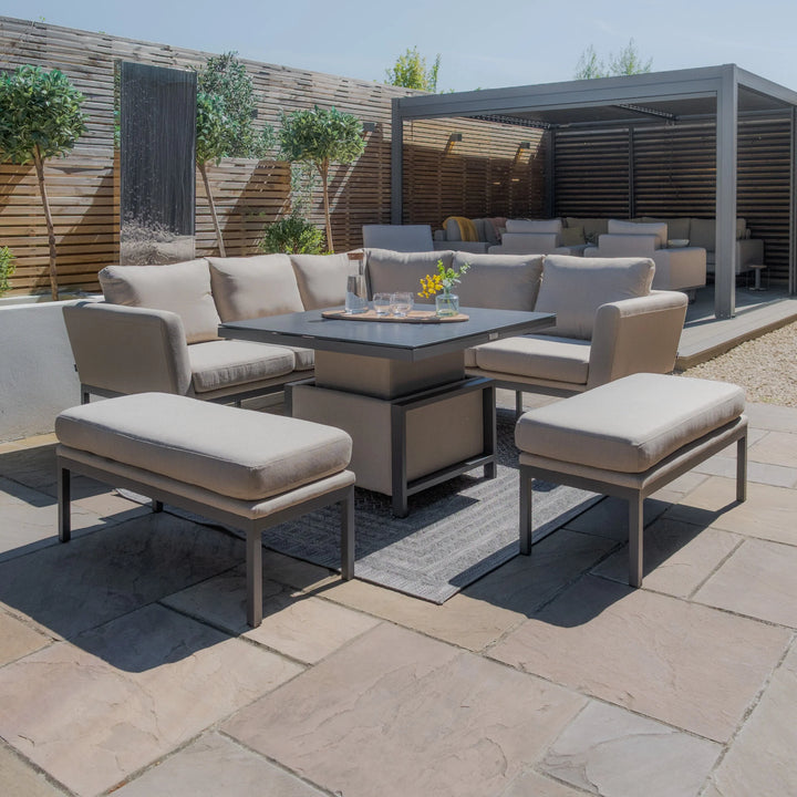 Pulse Square Corner Dining Set with Rising Table