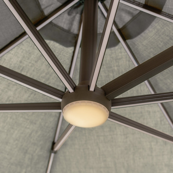 Aramis LED 3.5m Round Rotating Cantilever Parasol - With Base
