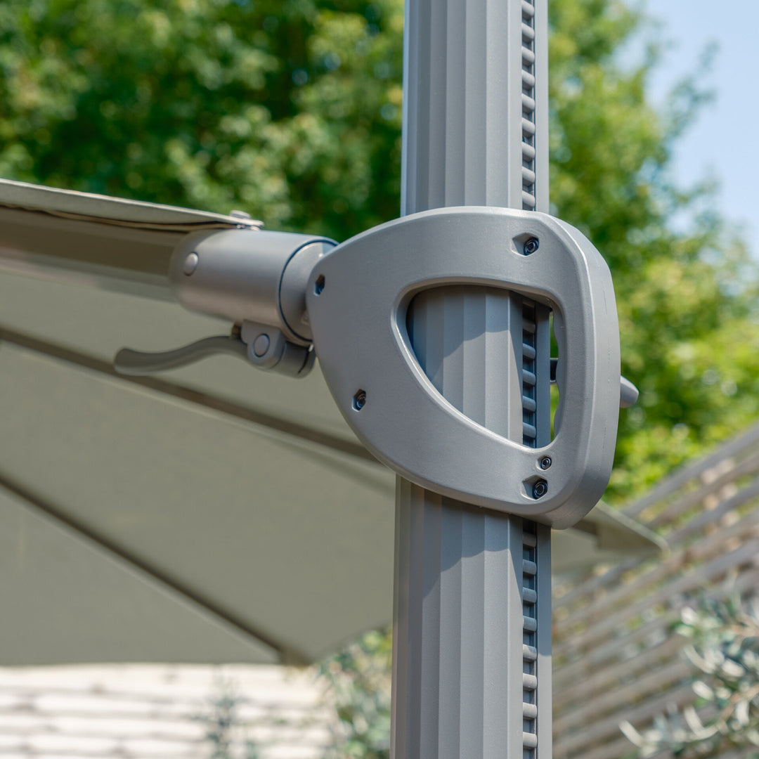 Aramis LED 3.5m Round Rotating Cantilever Parasol - With Base