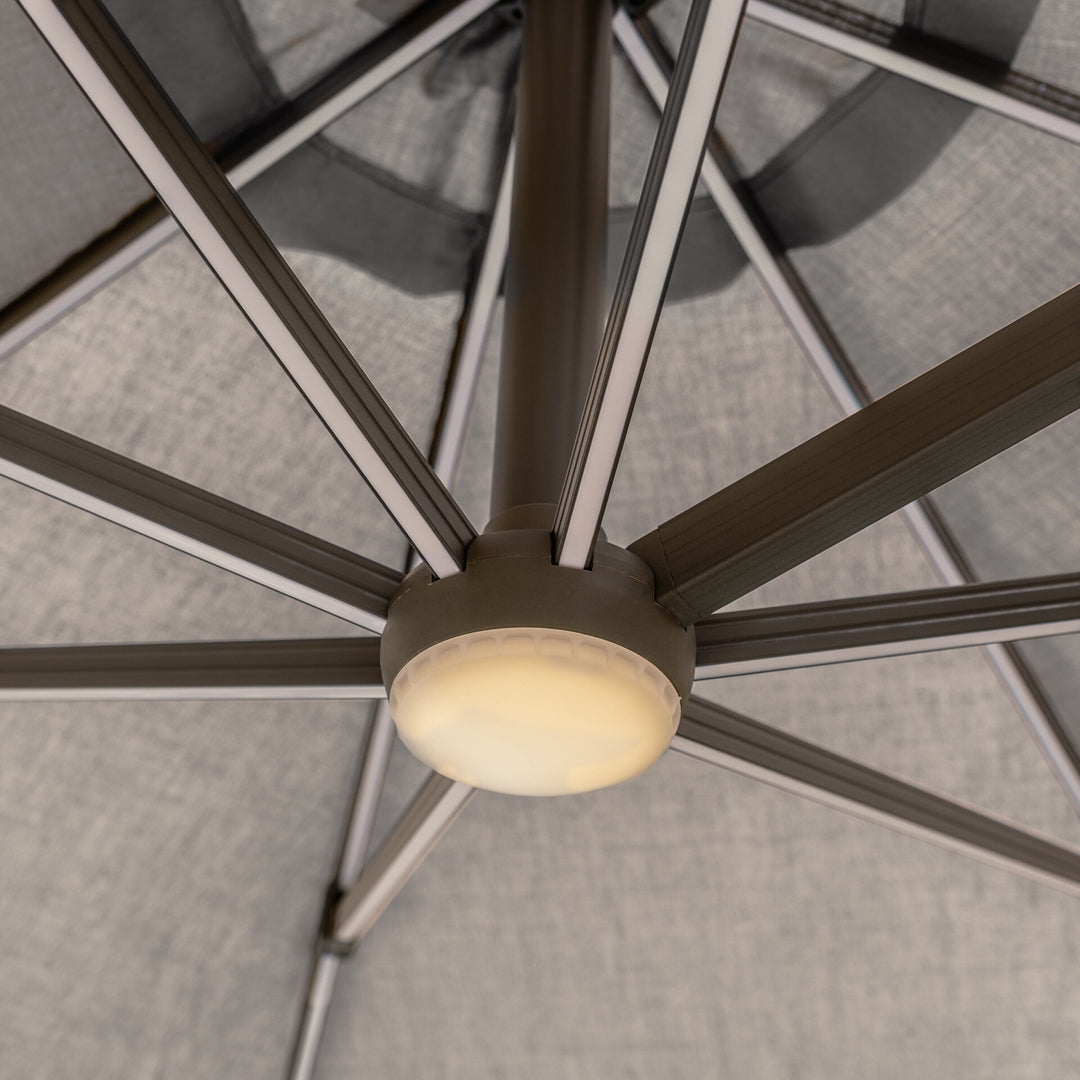Aramis LED 3.5m Round Rotating Cantilever Parasol - With Base