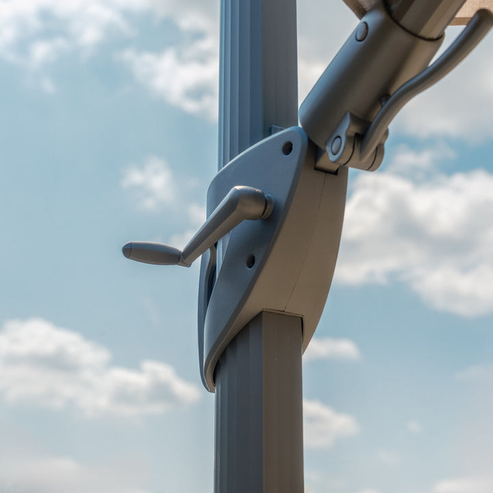 Aramis LED 3.5m Round Rotating Cantilever Parasol - With Base
