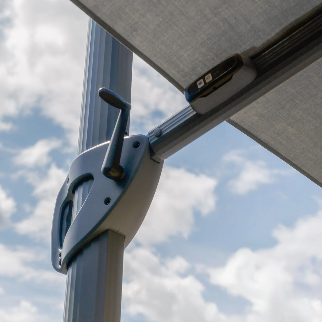 Aramis LED 3m x 4m Rectangular Rotating Cantilever Parasol - With Base