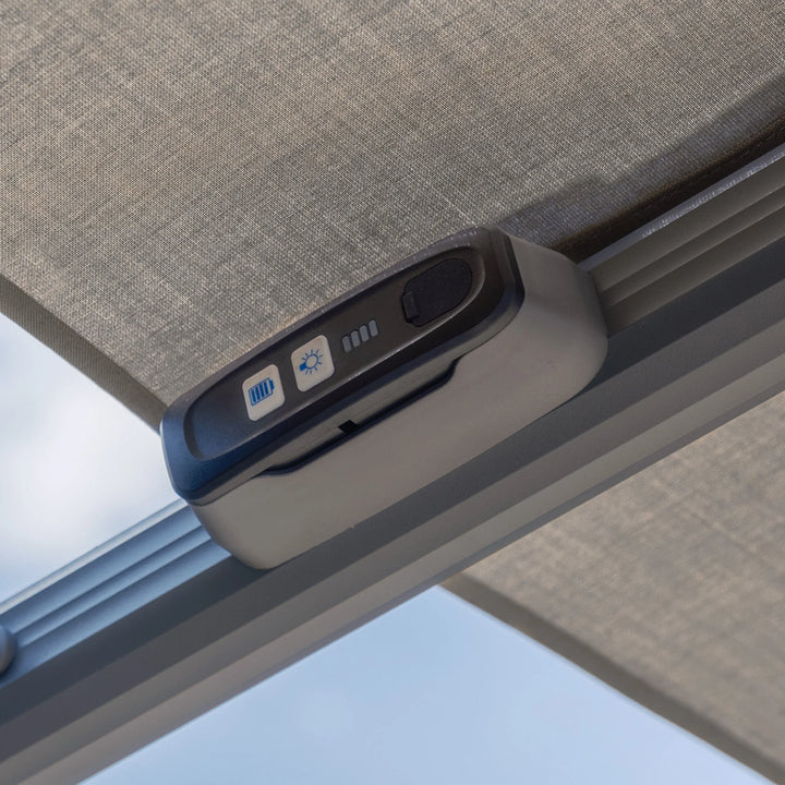 Aramis LED 3m x 4m Rectangular Rotating Cantilever Parasol - With Base