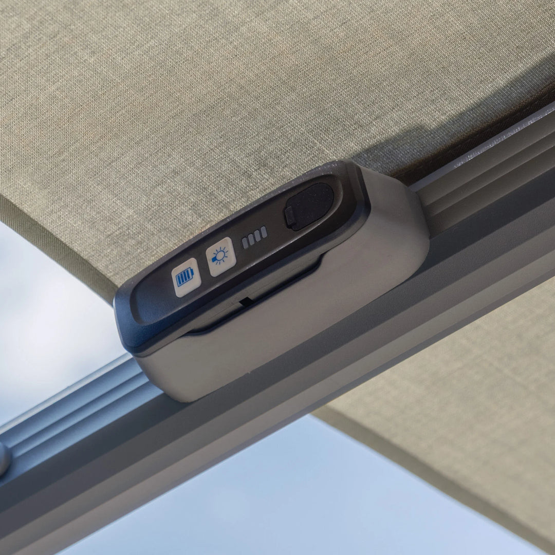 Aramis LED 3m x 4m Rectangular Rotating Cantilever Parasol - With Base