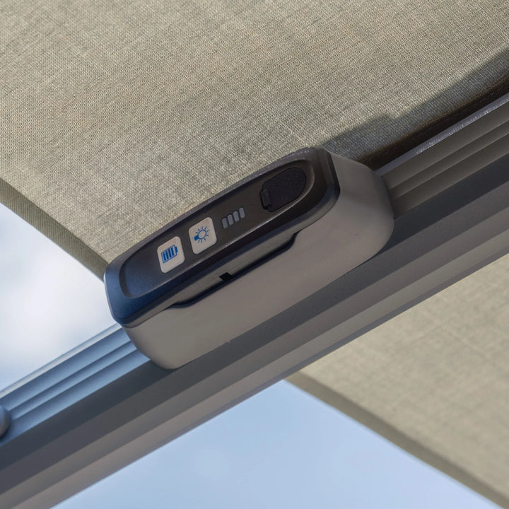 Aramis LED 3m x 4m Rectangular Rotating Cantilever Parasol - With Base