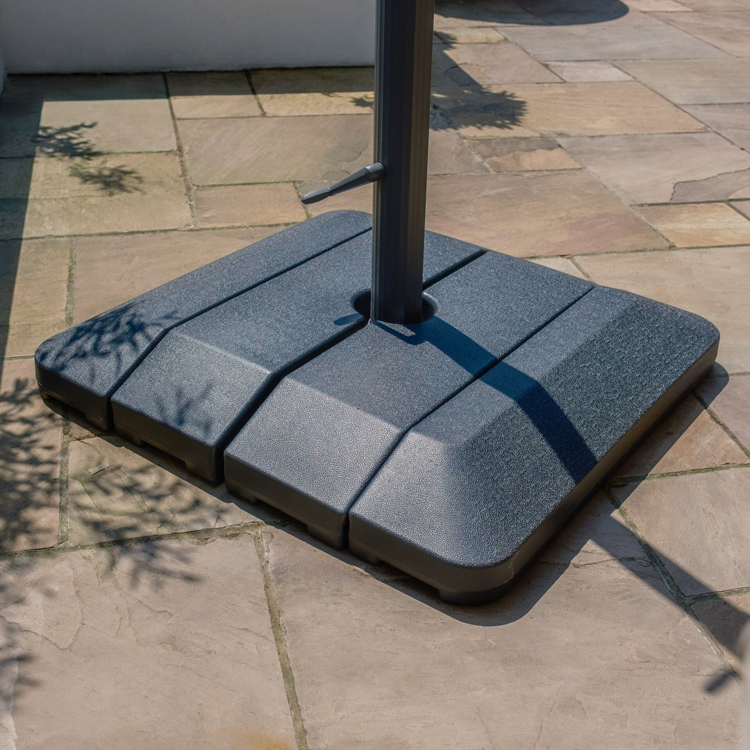 Aramis LED 3m x 4m Rectangular Rotating Cantilever Parasol - With Base