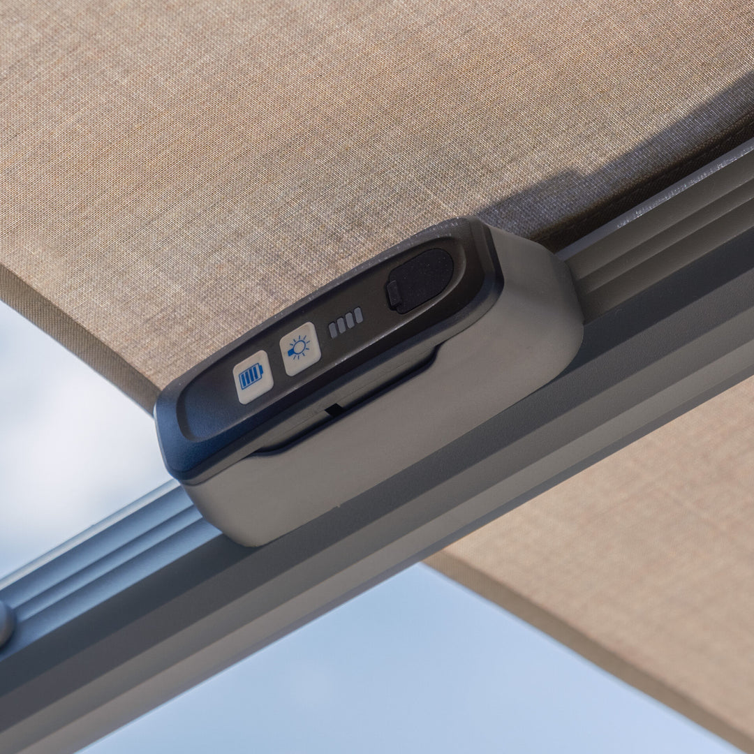 Aramis LED 3m x 4m Rectangular Rotating Cantilever Parasol - With Base