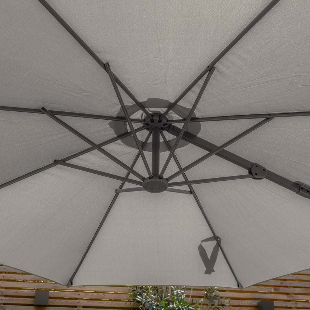 Helios 3m Round Rotating Cantilever Parasol - With Base