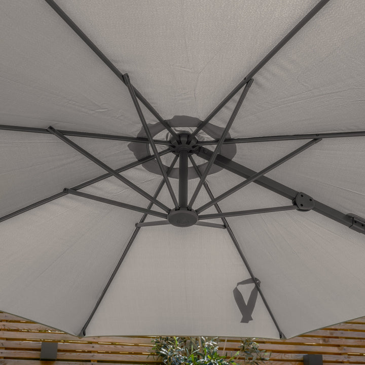 Helios 3m Round Rotating Cantilever Parasol - With Base
