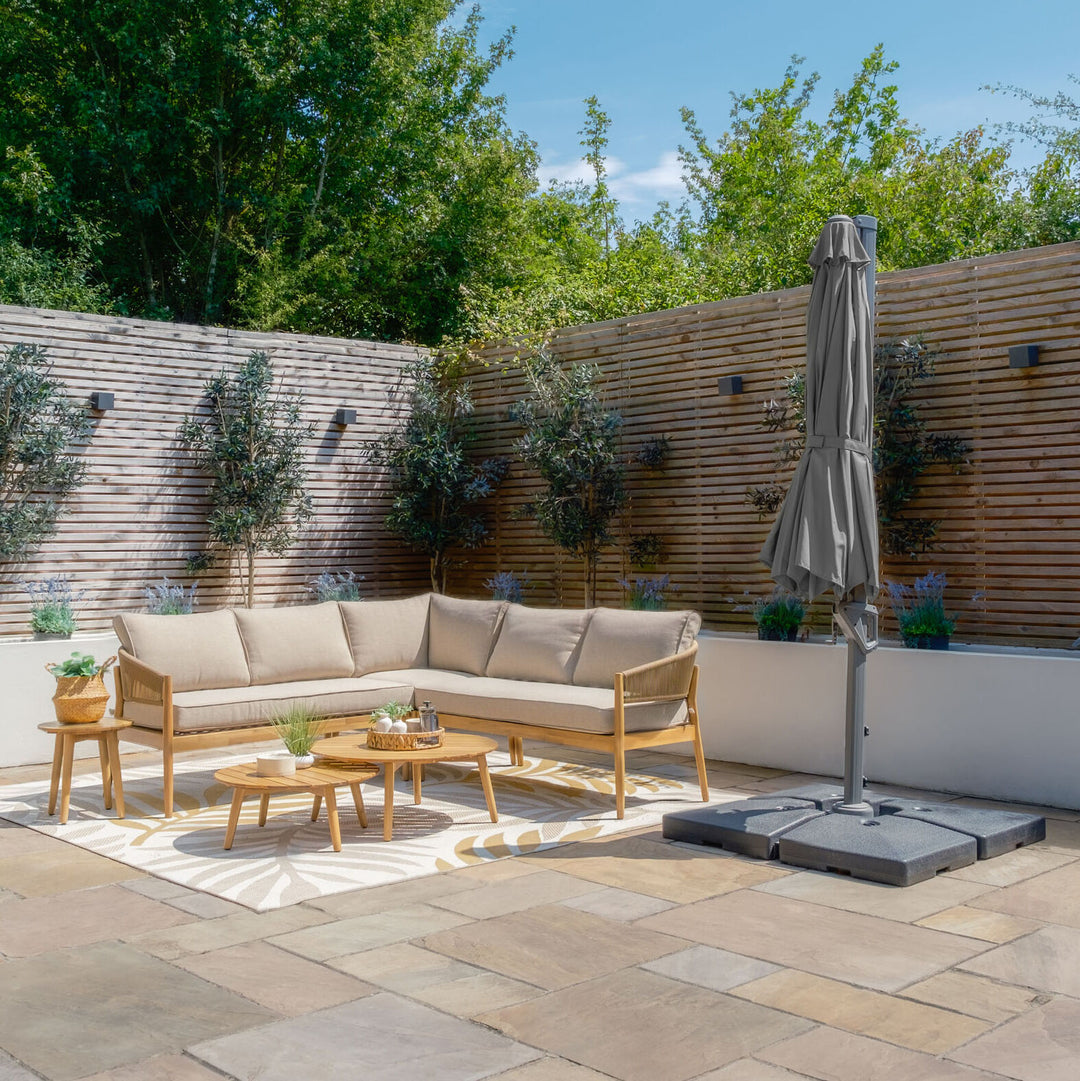 Helios 3m Round Rotating Cantilever Parasol - With Base