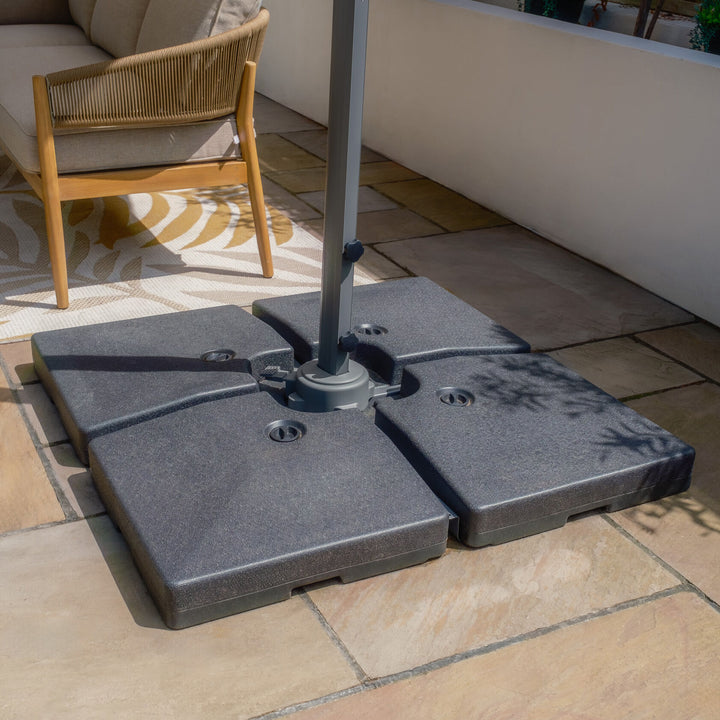 Helios 3m Round Rotating Cantilever Parasol - With Base