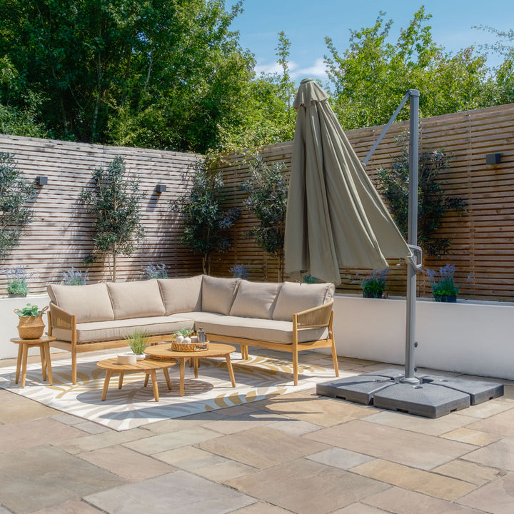 Helios 3m Round Rotating Cantilever Parasol - With Base