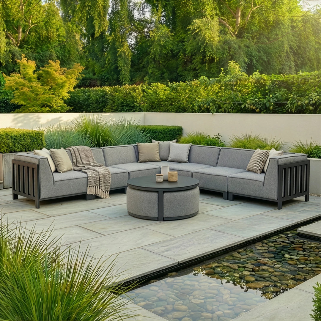 Ibiza Large Corner Sofa Set With Round Coffee Table