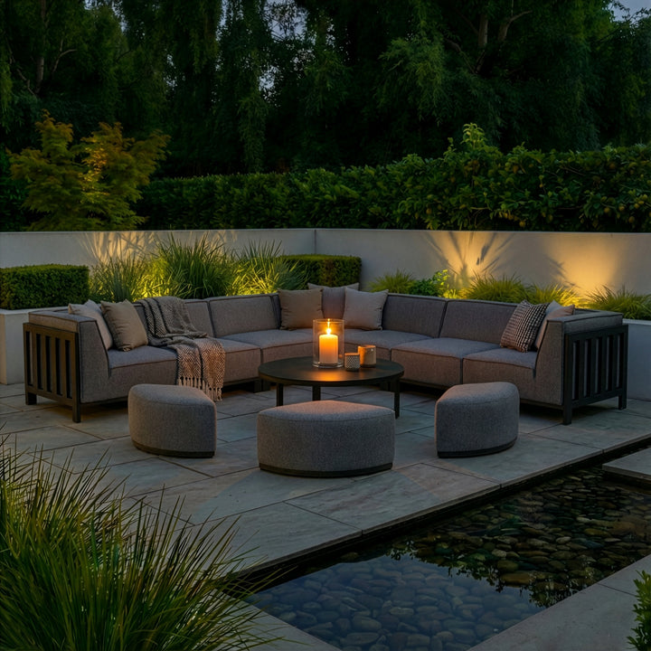 Ibiza Large Corner Sofa Set With Round Coffee Table