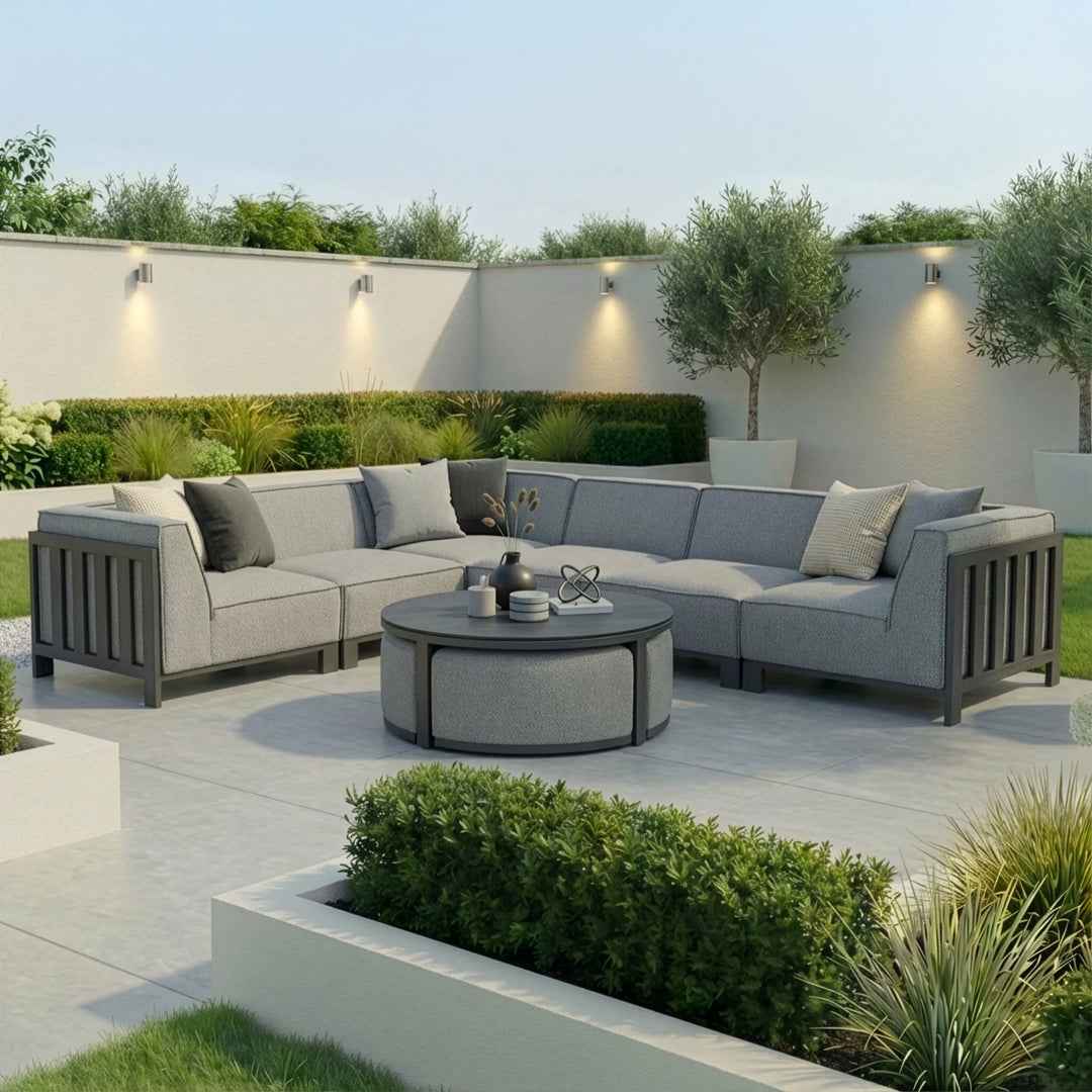 Ibiza Medium Corner Sofa Set With Round Coffee Table
