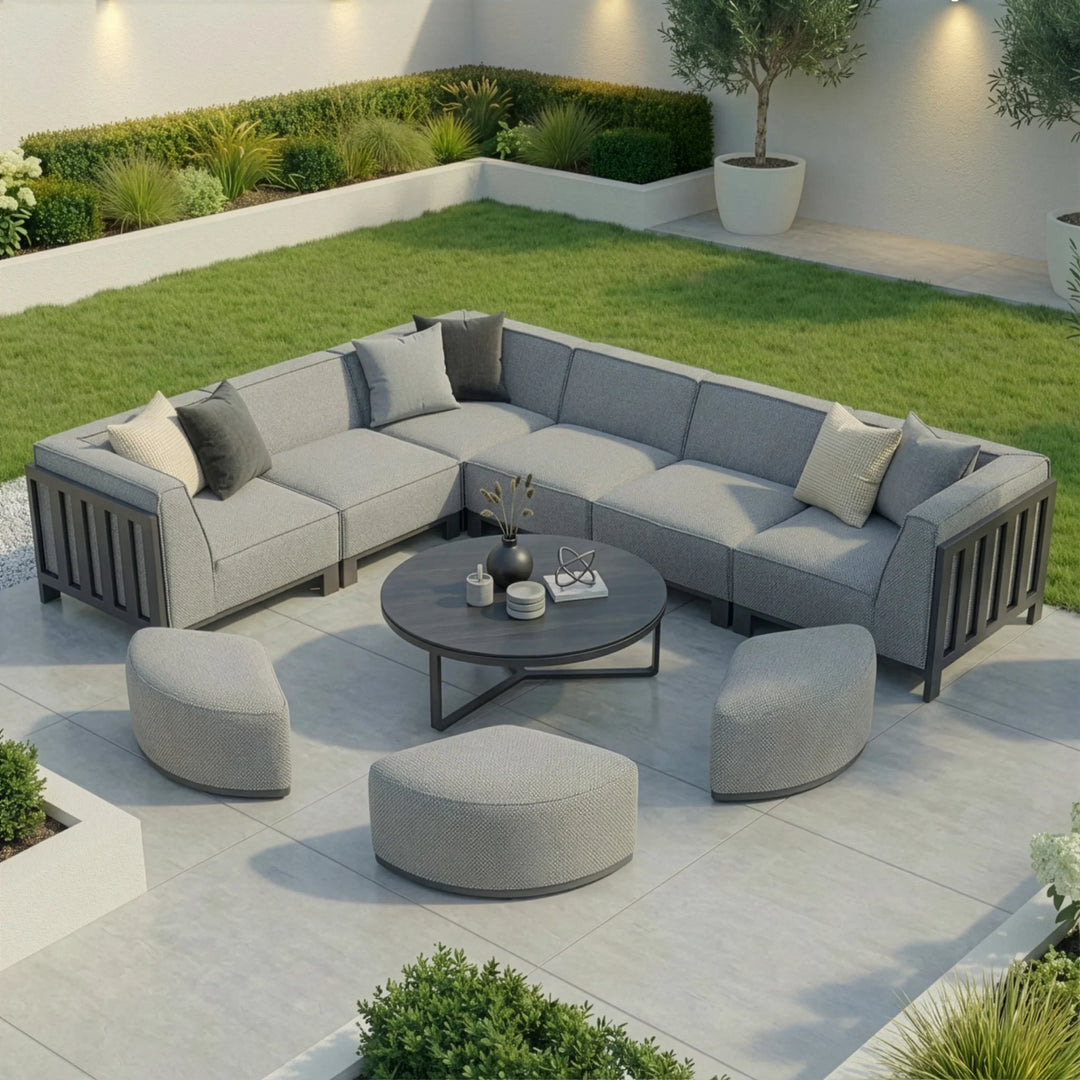 Ibiza Medium Corner Sofa Set With Round Coffee Table