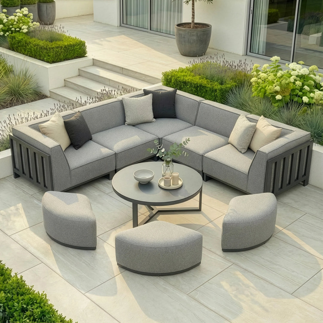 Ibiza Small Corner Sofa Set With Round Coffee Table