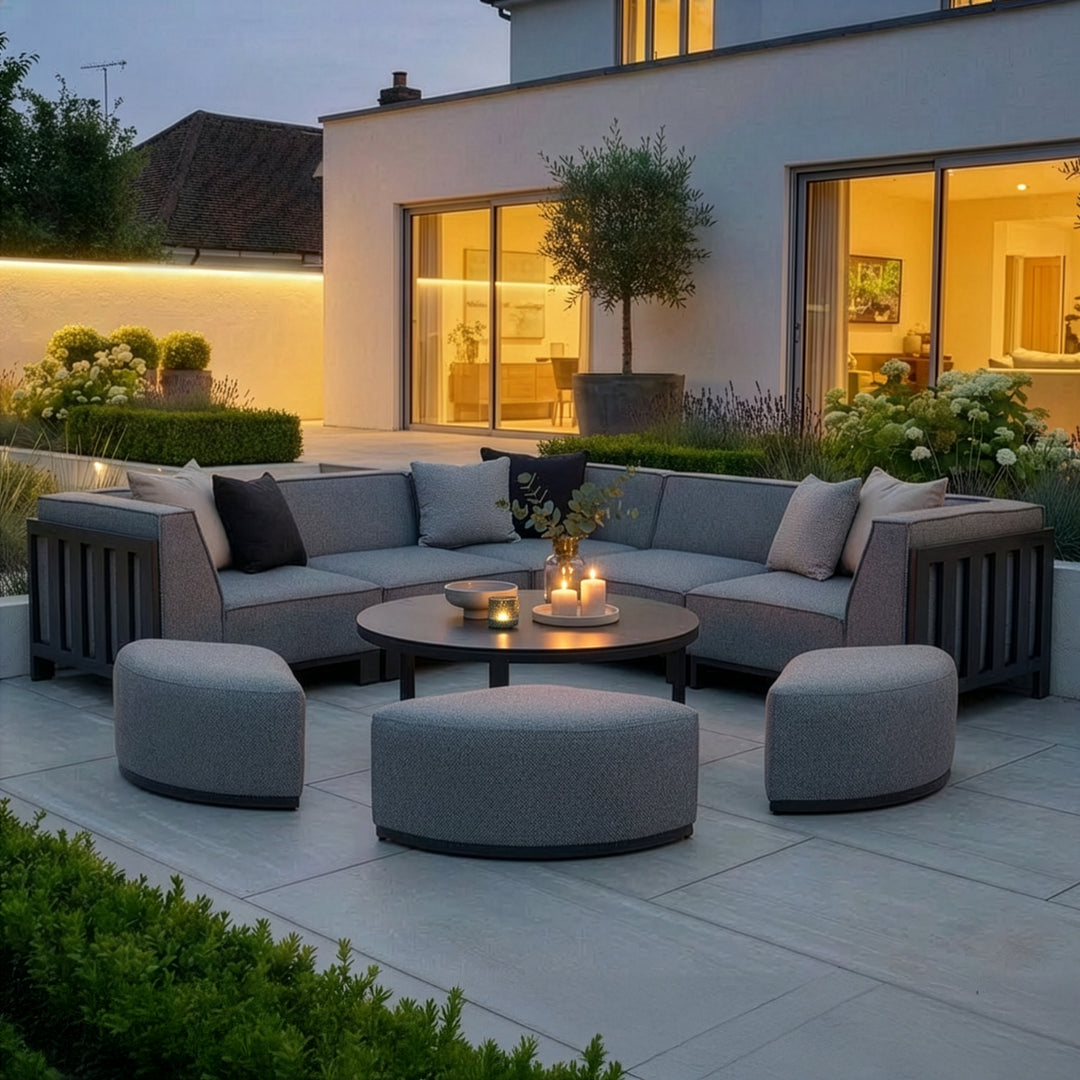 Ibiza Small Corner Sofa Set With Round Coffee Table