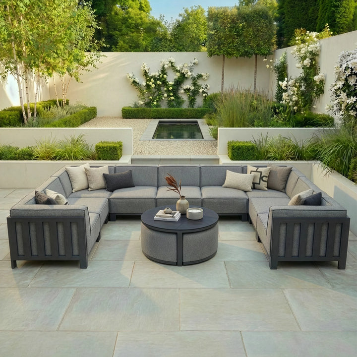 Ibiza U Shape Sofa Set With Round Coffee Table