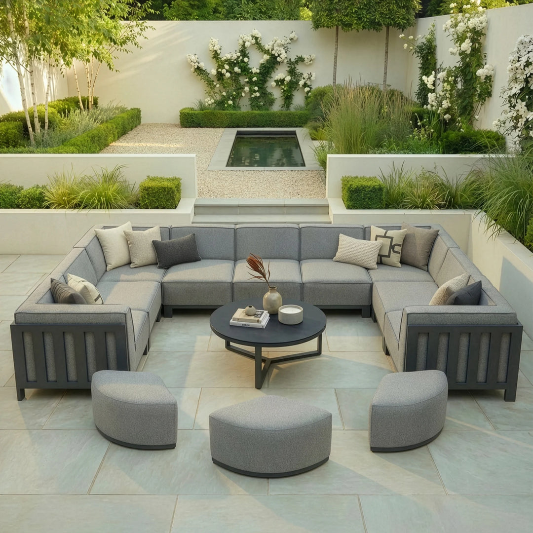 Ibiza U Shape Sofa Set With Round Coffee Table