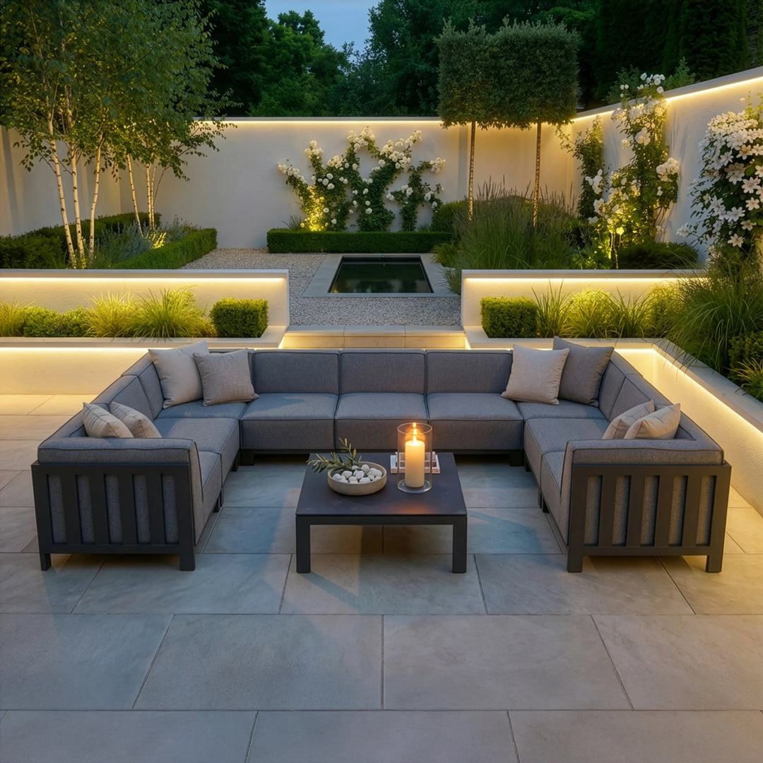 Ibiza U Shape Sofa Set With Square Table