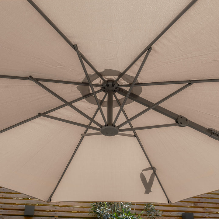 Helios 3m Round Rotating Cantilever Parasol - With Base