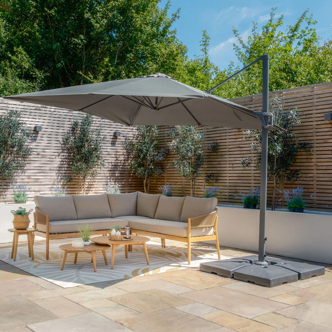 Helios 3m x 3m Square Rotating Cantilever Parasol - With Base