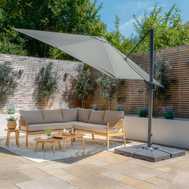 Helios 3m x 3m Square Rotating Cantilever Parasol - With Base
