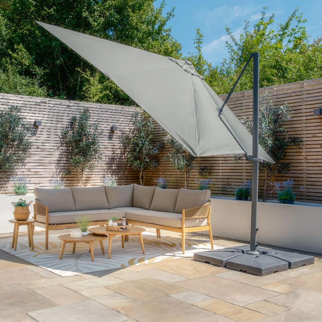 Helios 3m x 3m Square Rotating Cantilever Parasol - With Base