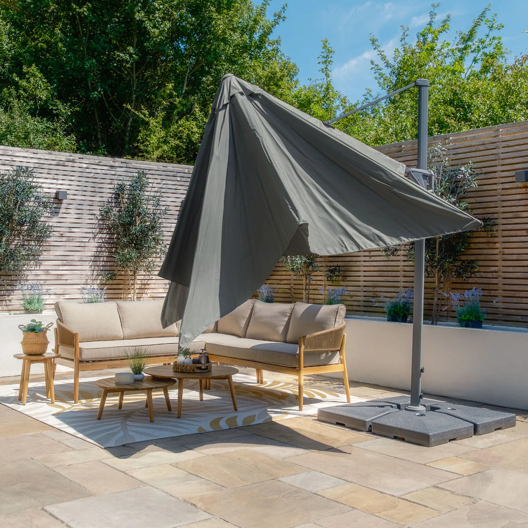 Helios 3m x 3m Square Rotating Cantilever Parasol - With Base