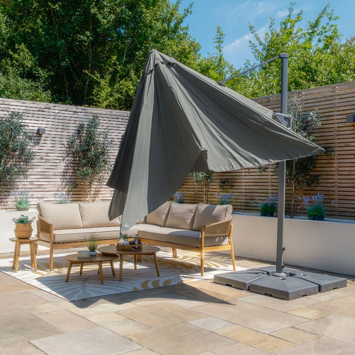 Helios 3m x 3m Square Rotating Cantilever Parasol - With Base
