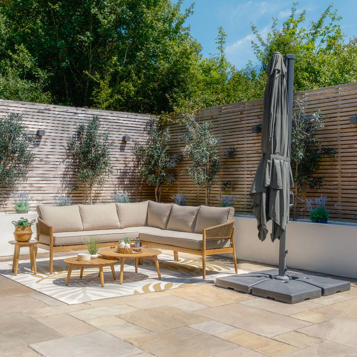 Helios 3m x 3m Square Rotating Cantilever Parasol - With Base