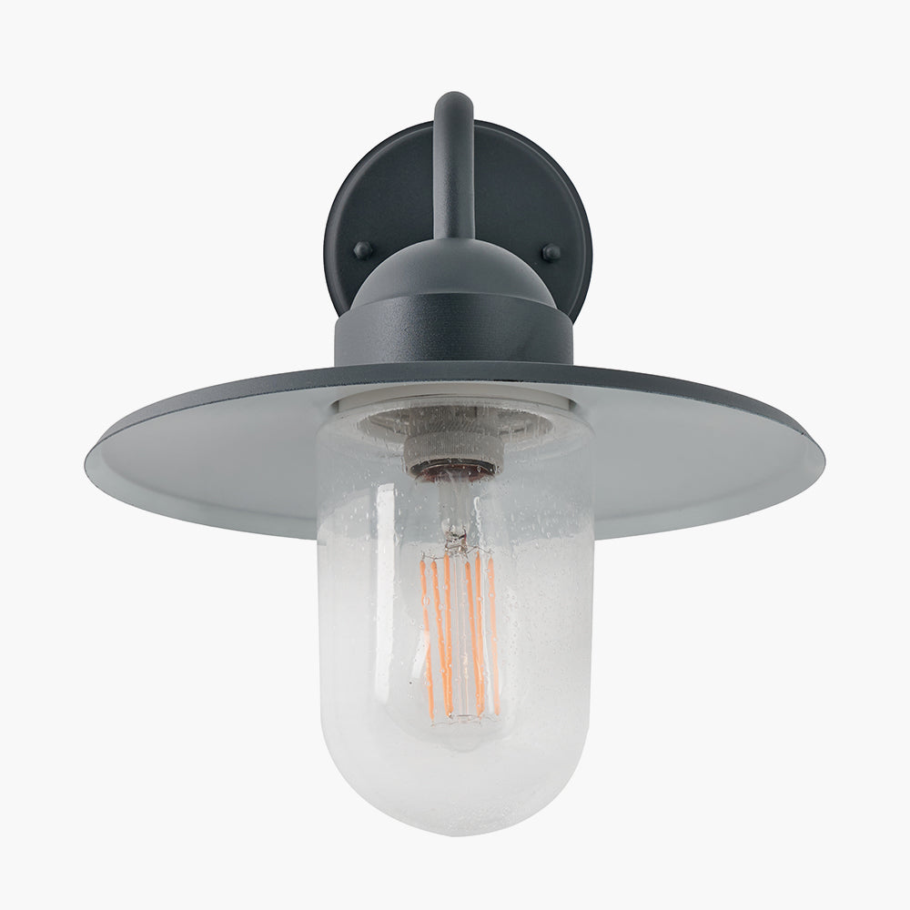 Lilium Dark Grey Metal and Glass Fisherman Wall Light