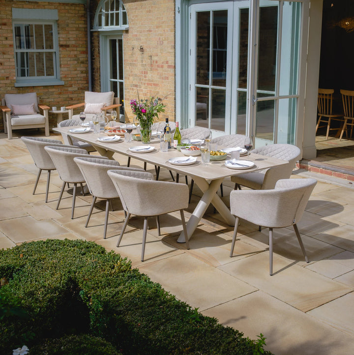 Ambition Maxim 12 Seat Extending Dining Set. 340cm/400cm