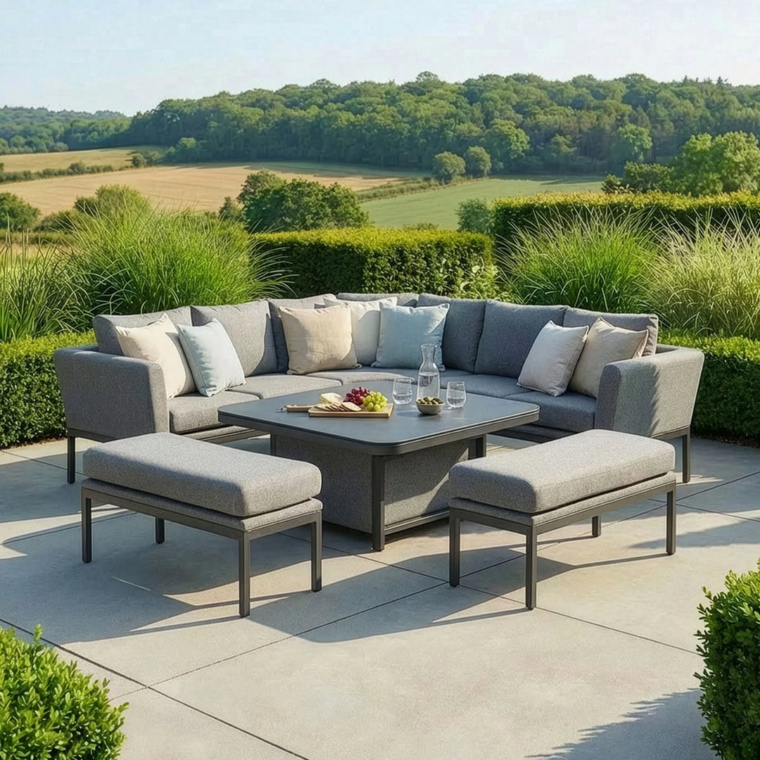 Pulse Deluxe Square Corner Dining Set with Rising Table